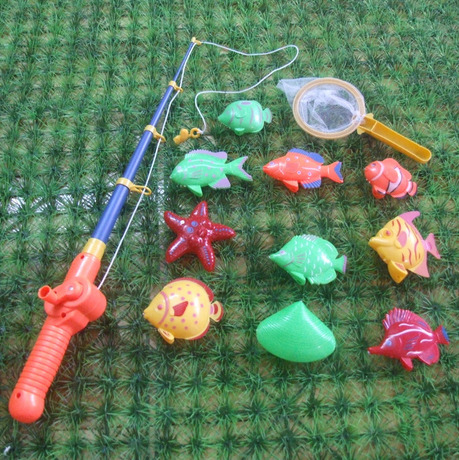 特价 儿童钓鱼玩具 磁性钓鱼玩具 能放水里钓双