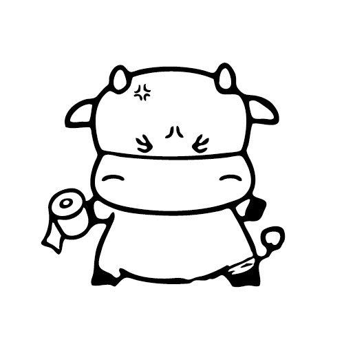 EMIT忆美特墙贴 卫生间马桶贴 卡通便便牛 EH0600026