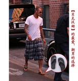 超值推荐  官方同步 男士夏季新款时尚仿皮复合休闲人字凉拖鞋