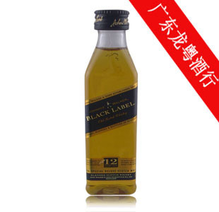  洋酒 正品黑牌威士忌酒版JOHNNIE WALKER 50m小酒版塑料瓶
