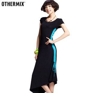  七折体验 OTHERMIX短袖抽褶长裙夏季修身连衣裙子女装22B6210