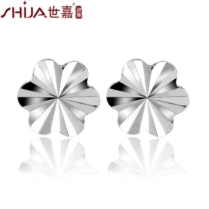 世嘉珠宝 Pt950铂金耳钉 新款 花形闪片 小耳钉 正品 世嘉珠宝 Pt950铂金耳钉 新款 花形闪片 小耳钉 正品