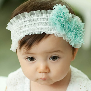  韩国 花边条纹蝴蝶结发夹 花朵发饰 儿童蕾丝发带 女宝宝头饰发套