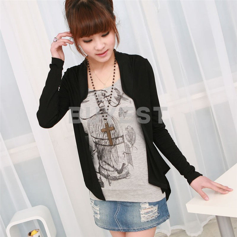 [<span class=H>ON</span><span class=H>LY</span> SZ]2012秋装 印花背心长袖上衣两件套女装正品 特价清仓