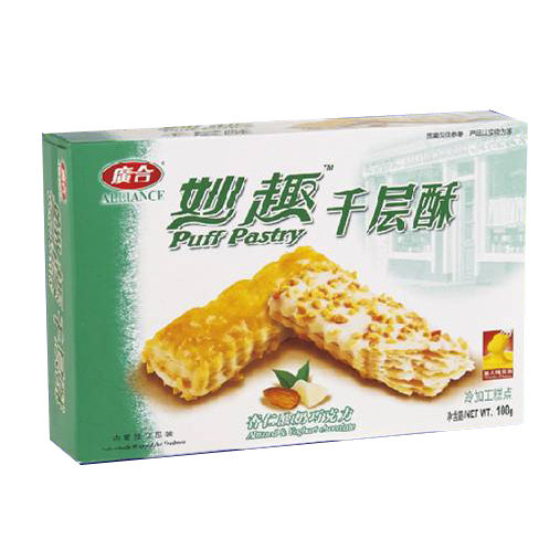 【天猫超市】 广合 杏仁酸奶巧克力味妙趣千层酥 100g/盒