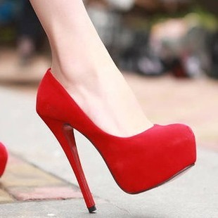  韩国夜店细跟婚鞋cl恨天高女鞋公主秋款单鞋红色高跟鞋防水台