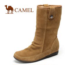 【清仓街】新款靴CAMEL 骆驼正品女靴子真皮雪地靴内增高中筒靴