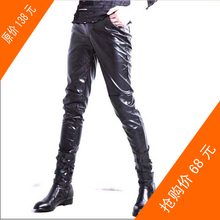 现货 春秋男装男士时尚潮流型男 皮裤 男式 修身皮裤 可定做 013