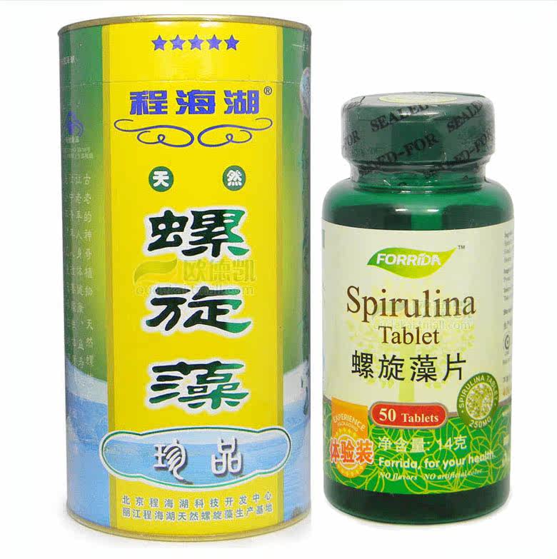 程海湖螺旋藻 官网正品 程海湖牌天然螺旋藻片 600片 买1送1
