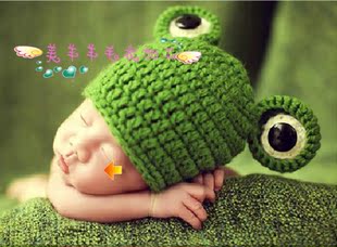 超可爱绿色青蛙,宝宝帽子,儿童帽子,极品儿童摄