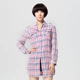 春装 唐狮女长袖加长版格子衬衫G623 原价219
