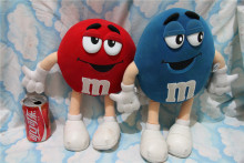 超大M&M1997限量版 蓝豆&红豆/对