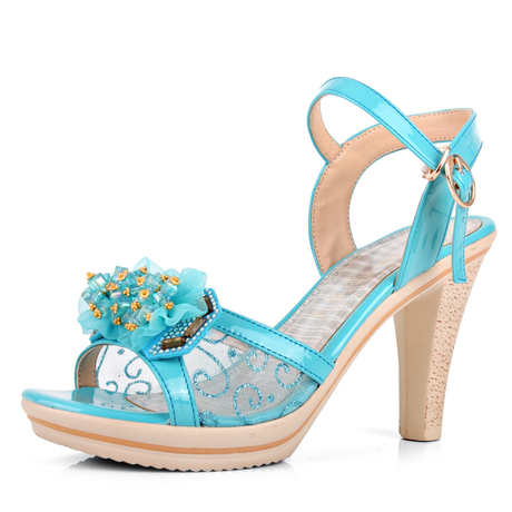 特价 2014夏季新款女士真皮鞋 牛漆皮水钻串珠