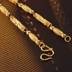  高仿黄金戒指男士18k黄金项链镀真金项链男款金项链仿黄金