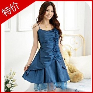 春装2012新款韩版女装清纯百搭修身公主雪纺纱吊带礼服<span class=H>连衣裙</span>夏季