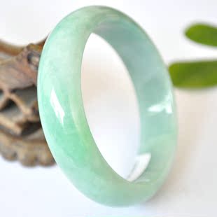  碧空老坑翡翠手镯A货 冰种手镯 阳翠手镯子 阳绿玉手镯 特价送证