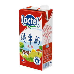  【独家代理-包邮】进口牛奶-兰特Lactel(总统)全脂牛奶 1L*12盒