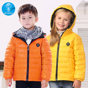 淘金币 阿思诺 冬季新款儿童羽绒服男女童短款中性正品中大童