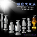 G点刺激后庭肛塞拉珠玻璃水晶阳具冰火棒 女用自慰器具加温自慰棒