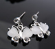 新款韩版镶钻蝴蝶纯银针耳钉
