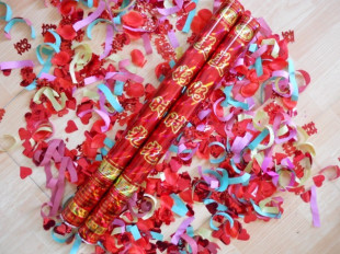  婚庆礼花 礼炮60CM 旋转礼炮 彩带+玫瑰+桃心+喜字