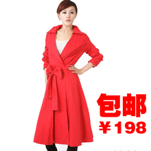 限时折扣 2011新春经典中国风 春款 女风衣 红色风衣