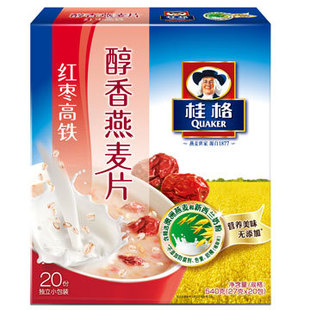  桂格红枣高铁味醇香燕麦片 精选澳洲燕麦新西兰奶粉540g（20包）