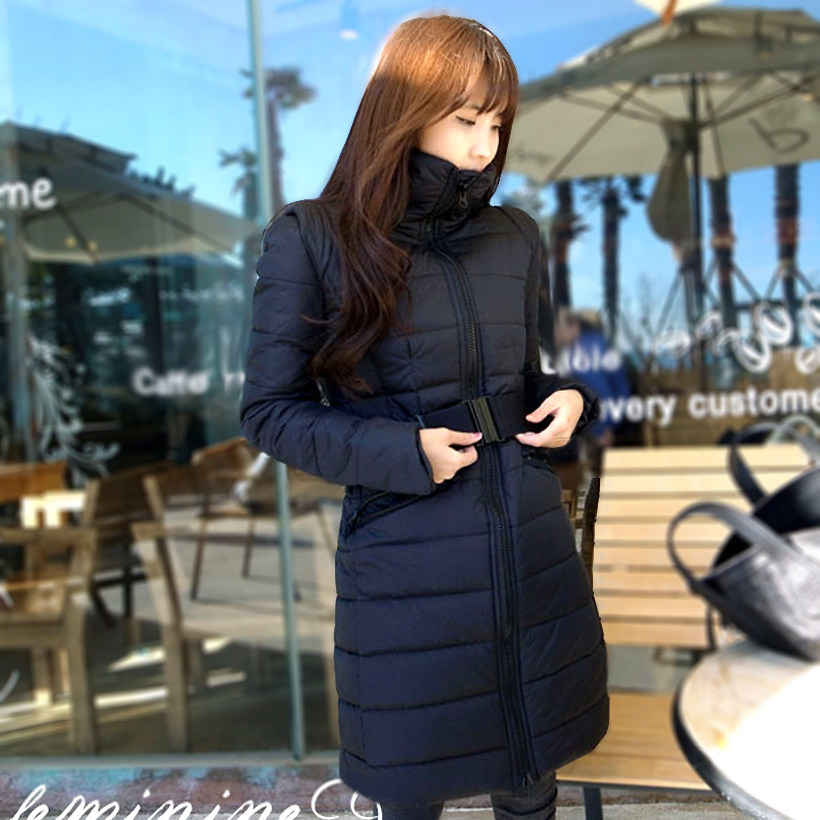 淘金币包邮 2011冬装新款棉衣女装韩版中长款加厚外套女棉服W6001