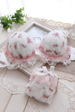 新品内衣套装 素雅小碎花蕾丝文胸装 舒适 可爱少女 性感BRA