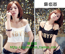 2012新款女街舞HIP-HOP嘻哈JAZZ爵士割破印花领舞小上衣9138#
