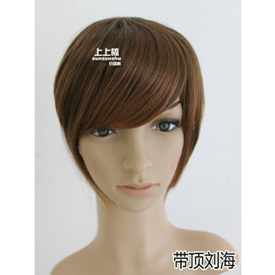 Slanting fringe temples wig comb wig  led  top fringe fringe