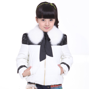  反季童装冬装女童棉衣外套时尚毛领儿童皮衣外套中大童皮棉袄棉服