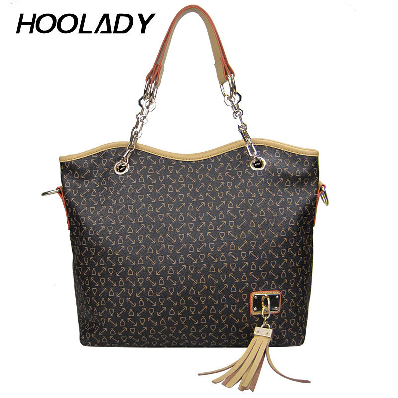 HOOLADY 女包2011 秋冬新款 欧美时尚牛皮流苏单肩斜挎包包女包