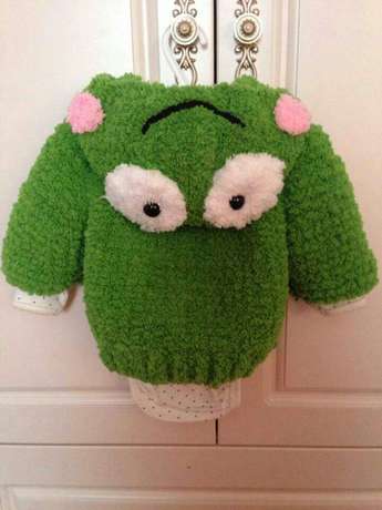 男女童宝宝珊瑚<em>绒线</em>成品青蛙卡通动物手工<em>编织</em>