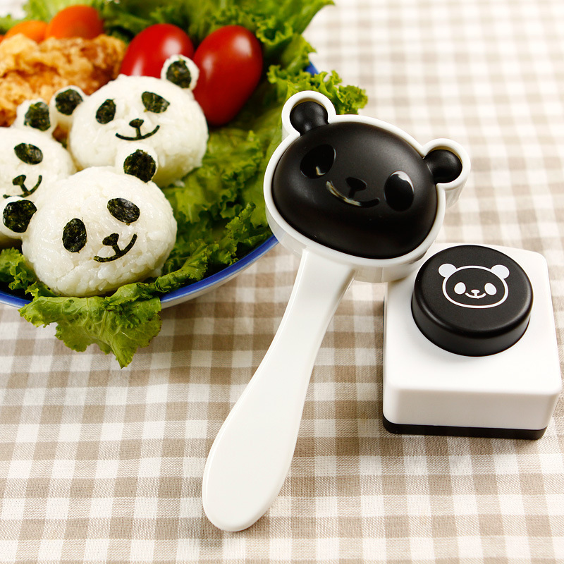 熊猫压饭模压花器日本卡通饭团模具套装爱心便