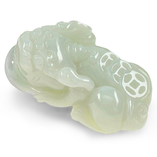 双儿翡翠貔貅吊坠男女款 正品翡翠A货开光玉貔貅吊坠挂件玉器带证