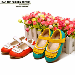  春季新品童鞋 女童珍珠PU皮鞋儿童软底防滑单鞋子宝宝公主鞋