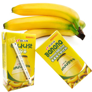  韩国进口果味饮料饮品 特价 正品Binggrae宾格瑞香蕉味牛奶200ml