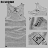 耐克/nike 男士全棉紧身背心 男方领修身汗衫 纯棉男运动修身