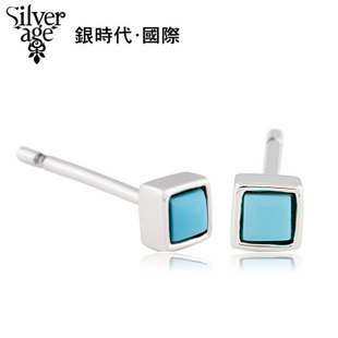  银时代 925 纯银耳钉 绿松石 黑玛瑙耳钉 情侣 耳饰 饰品 超精致