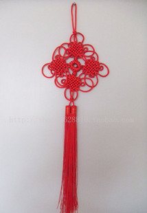 中国结同心结71X24.5 中国红 吉祥礼品 婚庆 工艺 满50元包邮