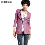 七格格 OTHERMIX 单扣红色条纹 修身 帅气西装12J30042