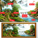 包邮 十字绣 客厅大画 山水 风景 大幅正品专卖 山野人家旭日东升