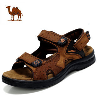  骆驼凉鞋 camel男士沙滩鞋 真皮凉鞋罗马男涉水鞋