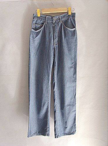 【悦己闲置】正品<span class=H>佐丹奴</span>Giordano 蓝色高腰薄款牛仔长裤 160/58A