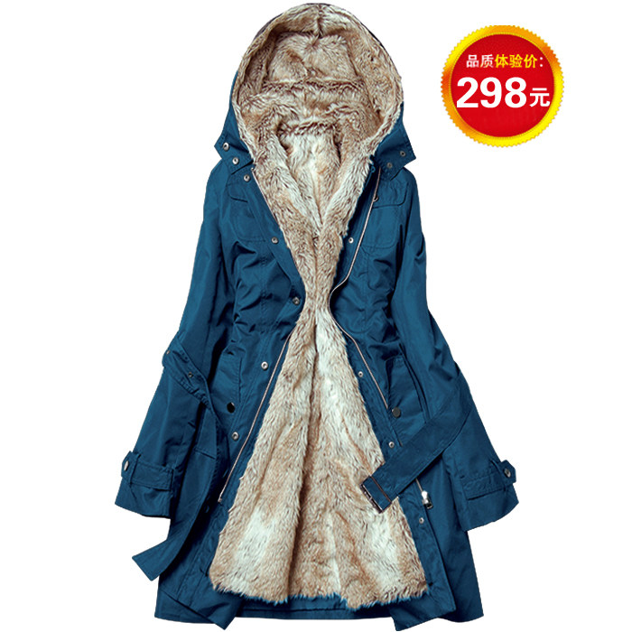 【龙年特惠】韩版棉服 中长款棉衣毛毛内胆加厚连帽冬装棉袄外套
