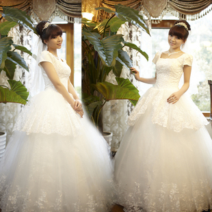 Luxurious 2012 new style bride wedding dress sweet Princess wedding dress perfect thin shoulder alignment