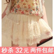 2012冬季柔美感蝴蝶结蕾丝高腰纱纱裙/短裙半身裙蛋糕裙打底裙
