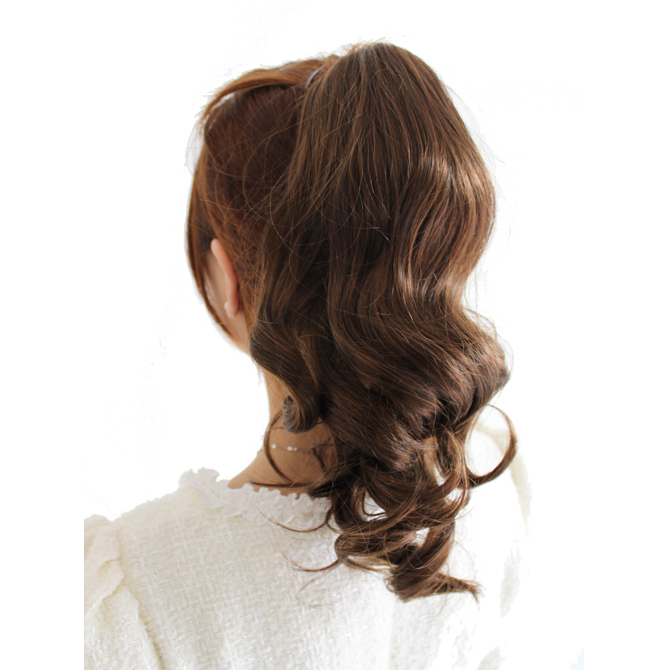 上上梳假发 自然假马尾辫 女生爪夹式微卷发短