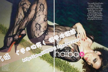 黑色性感~细网中袖开档连体衣